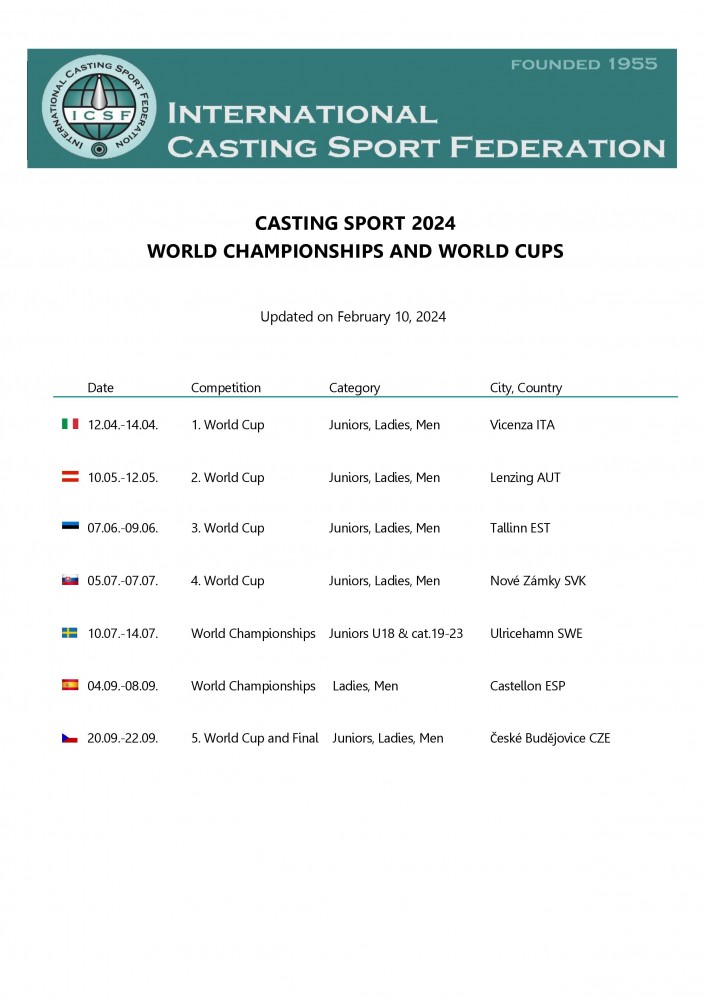 ICSF WM und Weltcups 2024 